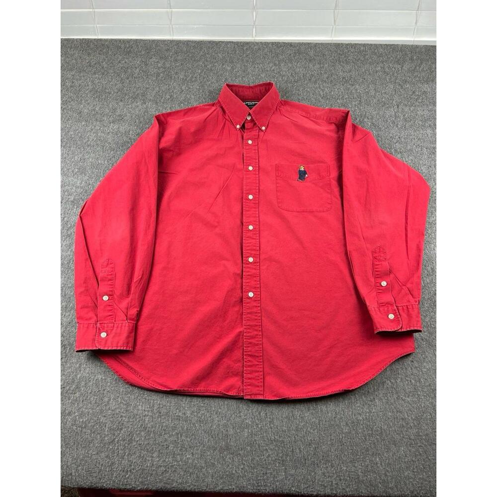 Ralph Lauren Golf Red Button Up Shirt Mens Sz XL